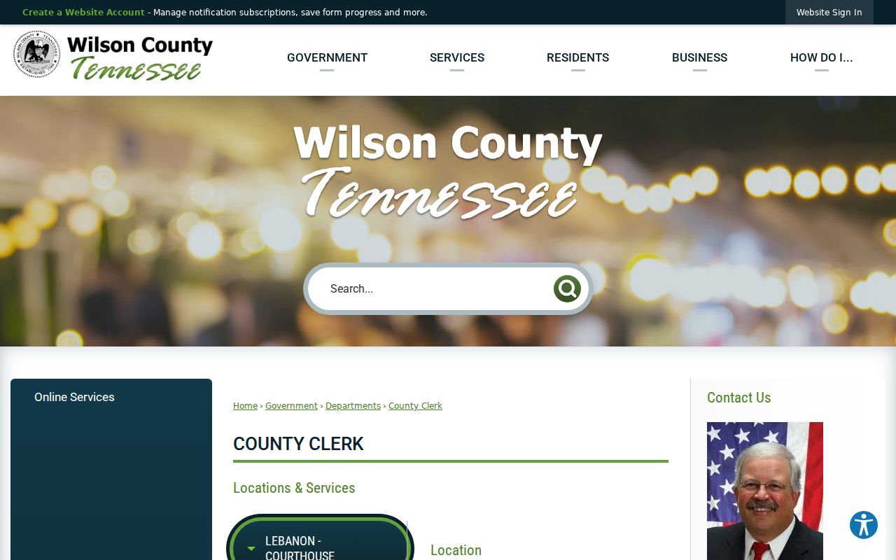 Mount Juliet people search view of Wilson County Clerk records