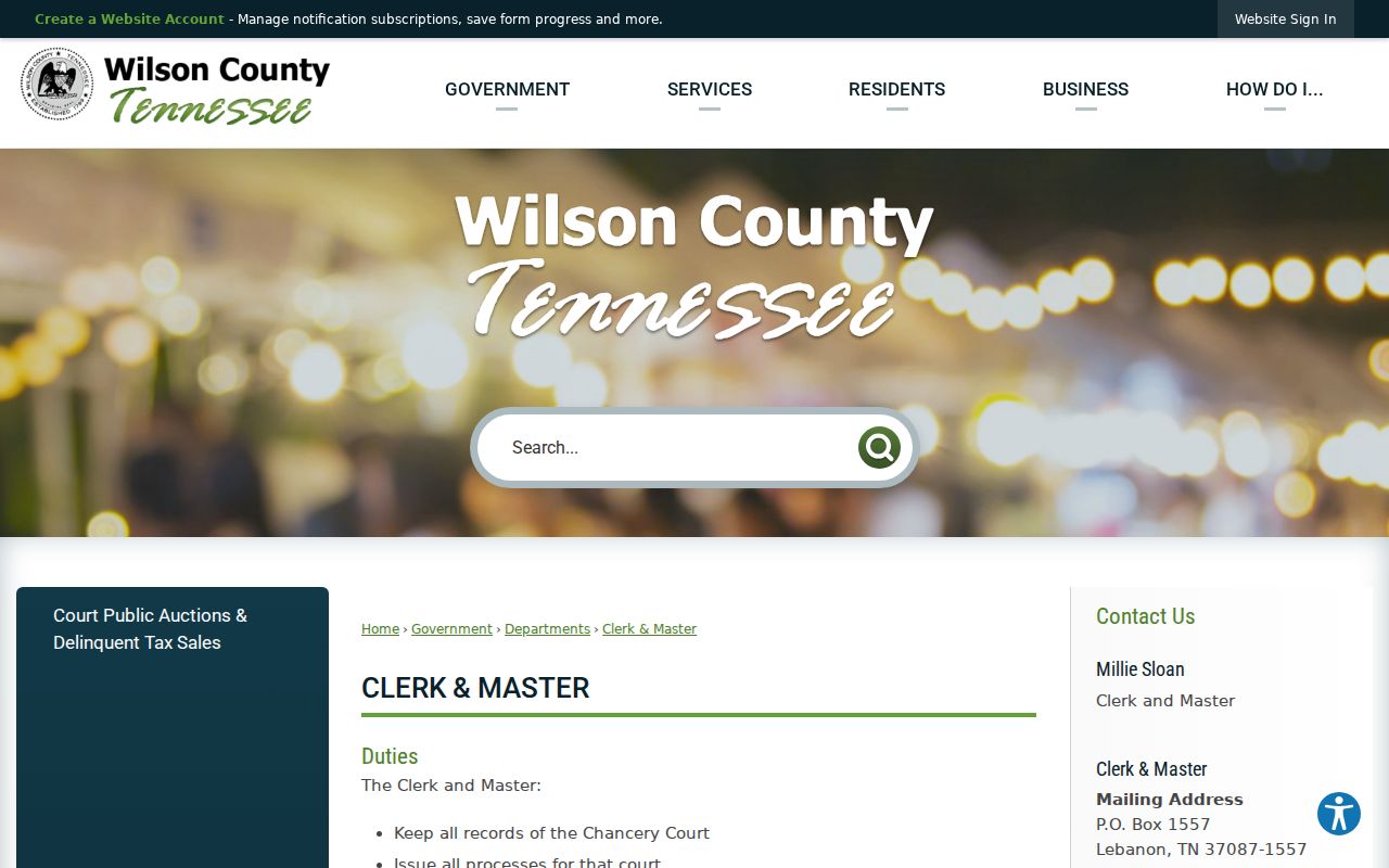 Mount Juliet people search source for Chancery and Probate court records