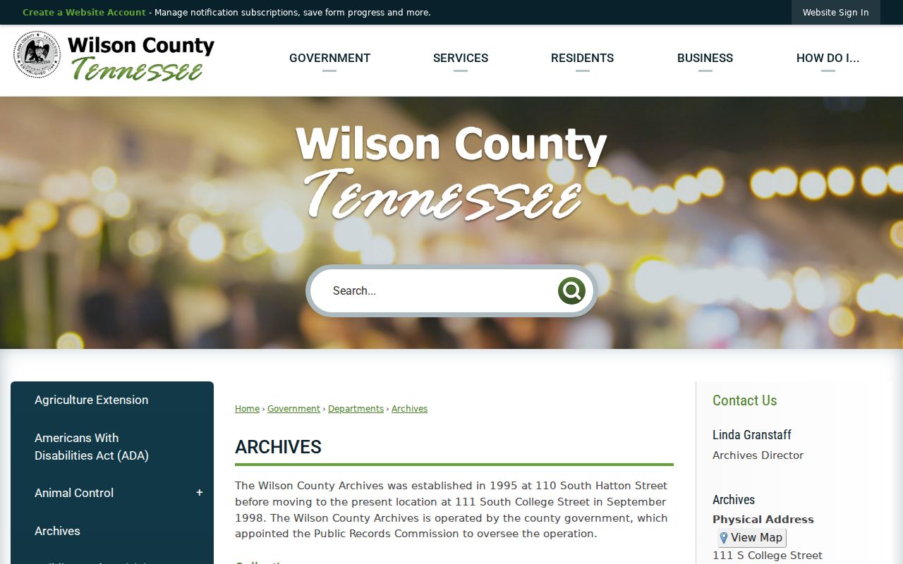 Mount Juliet public records held by Wilson County Archives