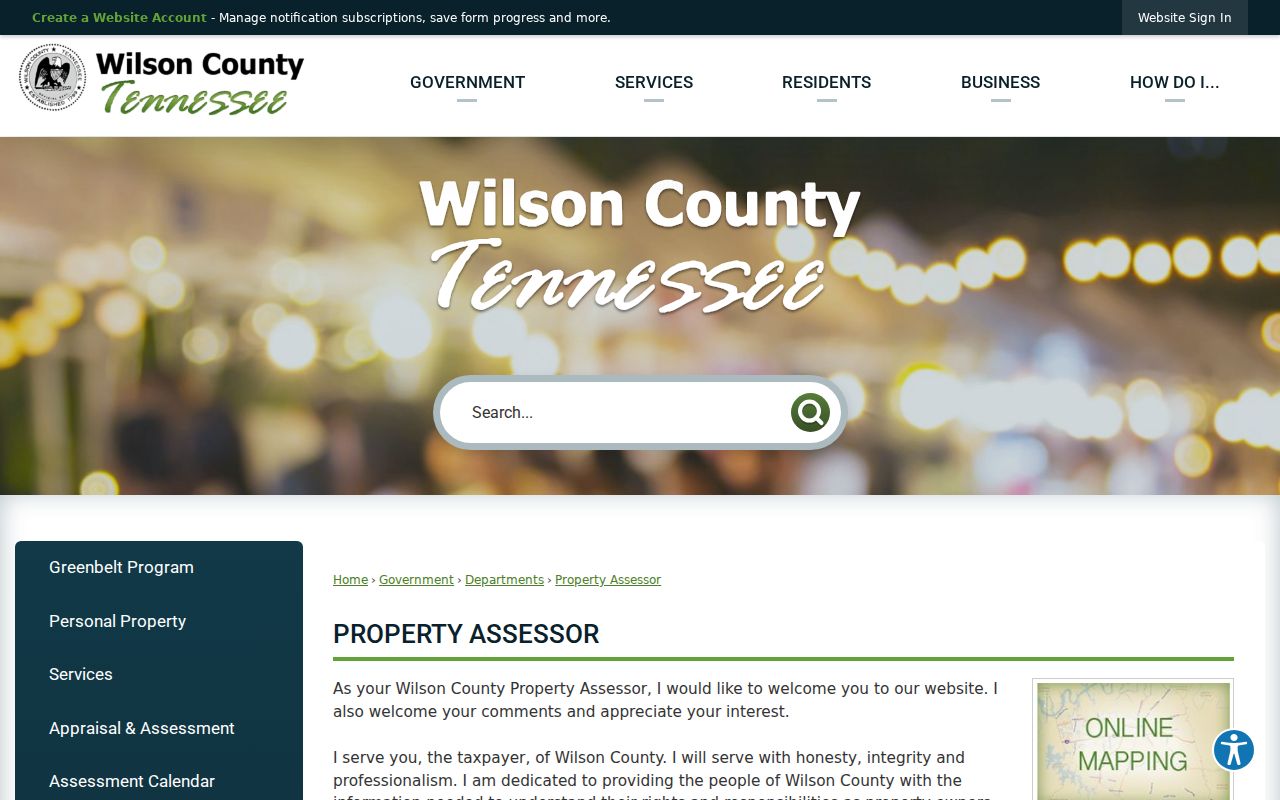 Mount Juliet public records property search at Wilson County Assessor