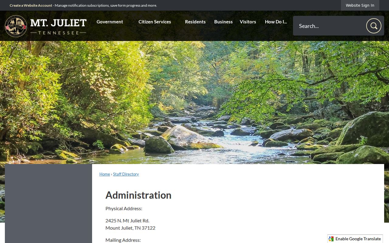 Mount Juliet people directories administration listing