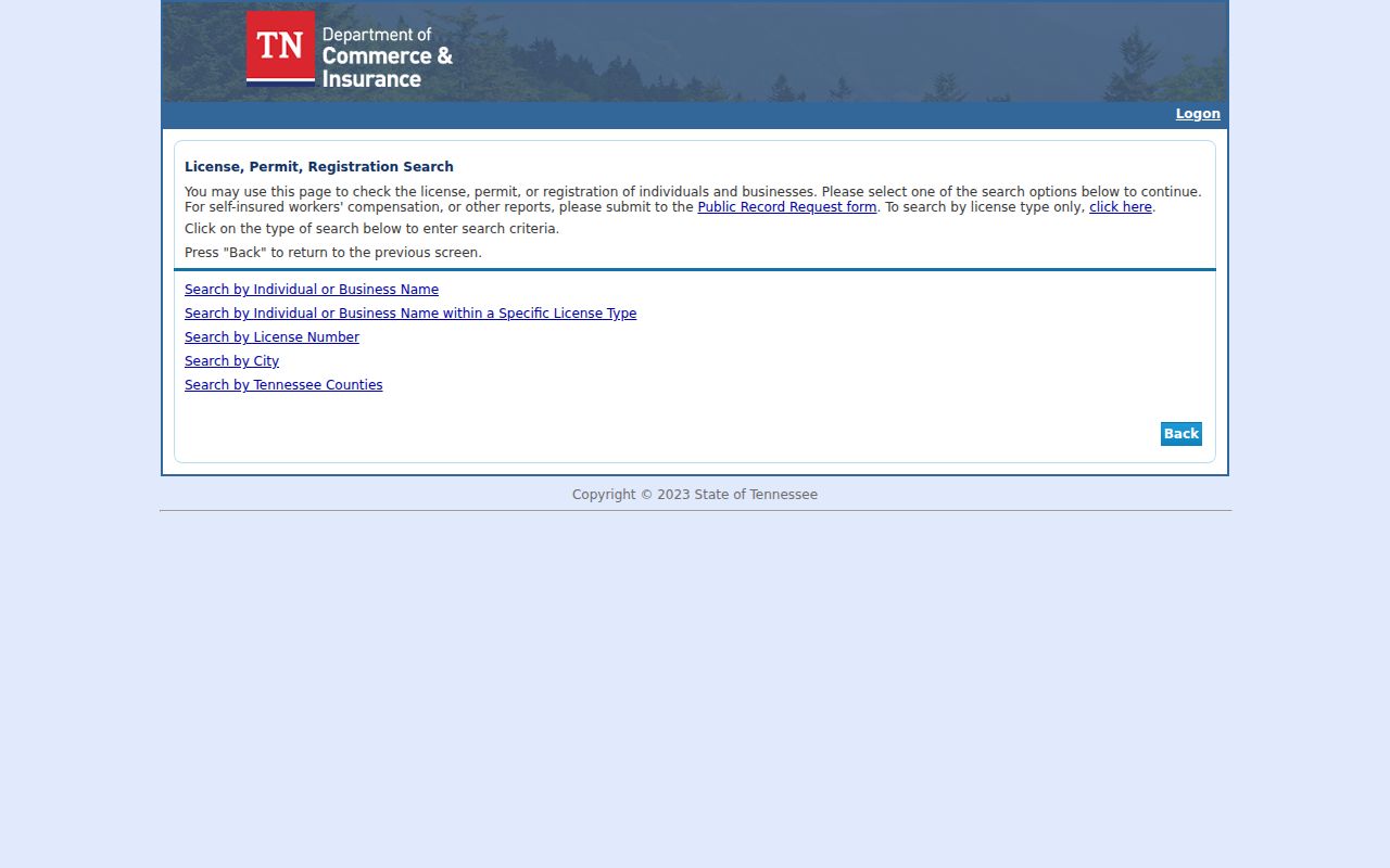 Mount Juliet people directories Commerce license search modes